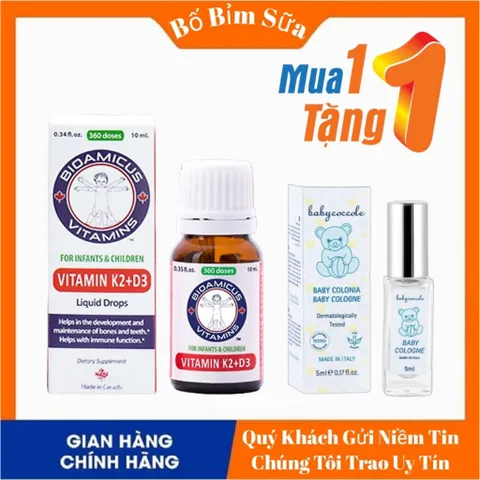 BioAmicus VITAMIN K2+D3 vitamin bao kép chống còi xương, giúp bé tăng chiều cao tối đa Lineabon