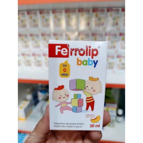 🆘 Sắt FERROLIP BABY sắt hữu cơ dạng siro nhỏ giọt nhập khẩu Italya Hộp 30ml Hàng Chính Hãng