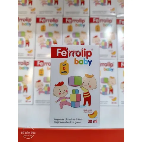 🆘 Sắt FERROLIP BABY sắt hữu cơ dạng siro nhỏ giọt nhập khẩu Italya Hộp 30ml Hàng Chính Hãng