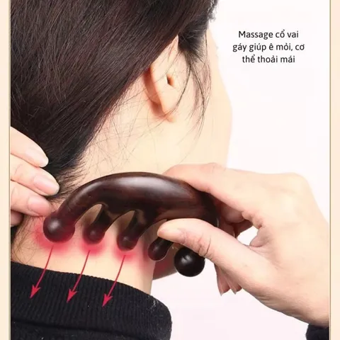Lược massage đầu cổ vai gáy bằng gỗ đàn hương, kích thích tuần hoàn máu 808876