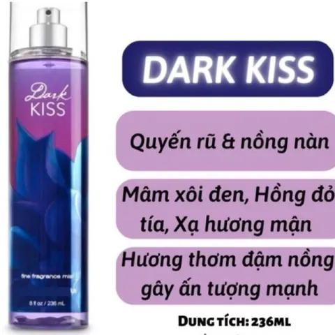 Xịt Thơm toàn thân BATH AND BODY Works 236ml Dark kiss 809011