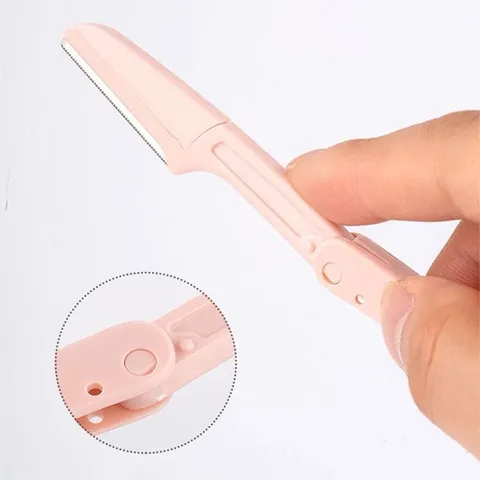 Set 3 cây Dao cạo lông mày dạng gấp gọn bằng thép không gì an toàn dễ sử dụng 809062