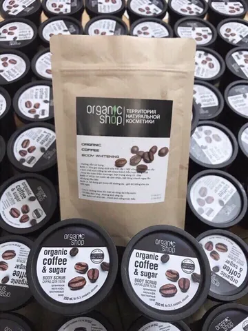 Muối Tẩy Tế Bào Chết Toàn Thân Organic Shop dạng muối hạt Organic Coffee & Sugar Body Scrub 250ml HandMade 809234