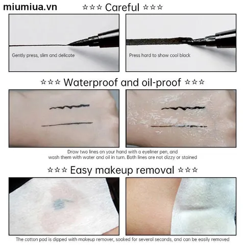 HOT Bút Kẻ Mắt Dạng Lỏng black color Nhanh Khô Chống giột nước Lâu Trôi make up Mượt Mà 809246