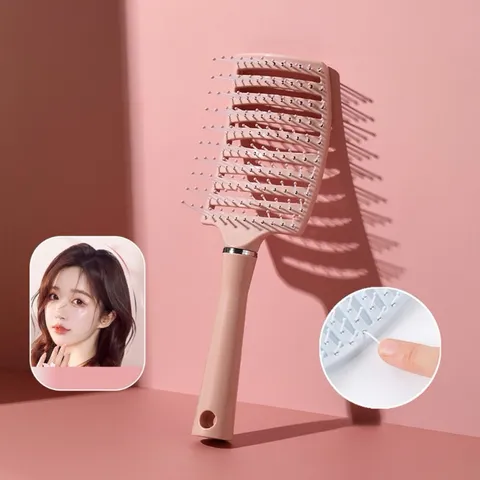 Lược bán nguyệt chải phồng, tạo kiểu tóc, lược chải đầu gỡ rối tóc chuyên dụng, chất liệu nhựa nhẹ, bền, an toàn 809284