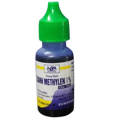 Dung dịch Xanh Methylen 1% (Chai 20ml) Dùng sát khuẩn nhẹ, phòng bệnh như Herpes simplex, chốc lở, lở loét, viêm da mủ.