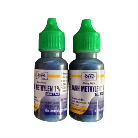 Dung dịch Xanh Methylen 1% (Chai 20ml) Dùng sát khuẩn nhẹ, phòng bệnh như Herpes simplex, chốc lở, lở loét, viêm da mủ.