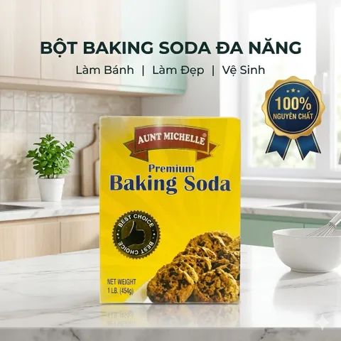 Baking Soda Premium (Hộp 454g) 100% nguyên chất dùng cho thực phẩm, nguyên liệu nhập khẩu.