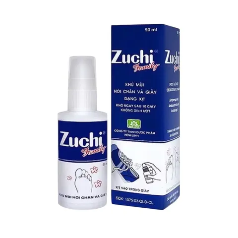 Xịt khử mùi hôi chân và giày Zuchi Family chai 50ml