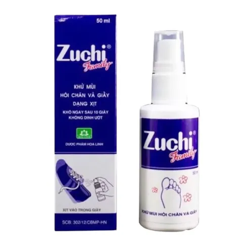 Xịt khử mùi hôi chân và giày Zuchi Family chai 50ml