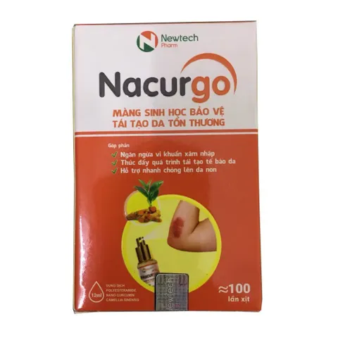 Dung dịch xịt bảo vệ và tái tạo da Nacurgo (Chai 12ml) giúp hỗ trợ làm lành vết thương nhanh chóng và hạn chế để lại sẹo