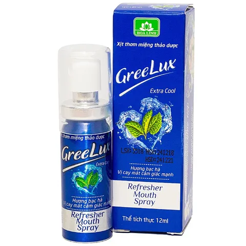 Xịt Thơm Miệng Thảo Dược GREELUX (Chai 12ml) Giúp thơm miệng tạo hơi thở thơm mát tức thì, làm sạch khoan Miệng
