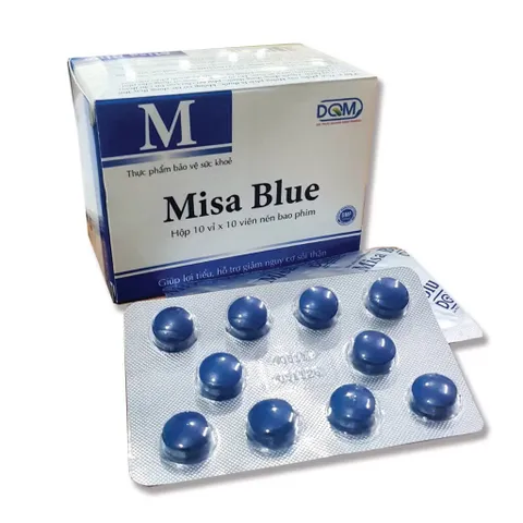 Viên uống Misa Blue (Hộp 100 viên) hỗ trợ lợi tiểu, giúp giảm các triệu chứng tiểu buốt, giảm nguy cơ sỏi thận, sỏi mật.