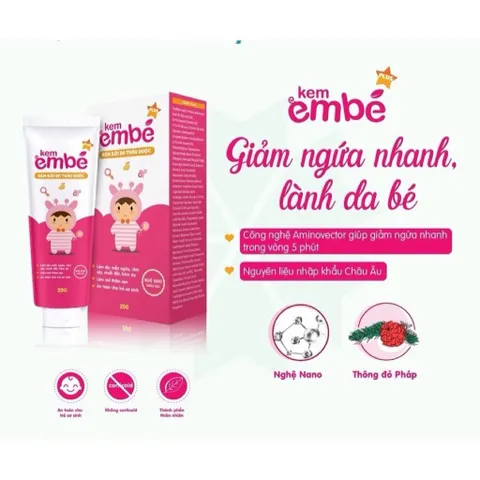 Kem Em Bé Plus (Tuýp 20g) Giảm sưng, tấy và ngứa ngáy do rôm sảy, hăm da, mụn nhọt, muỗi đốt hoặc côn trùng cắn.