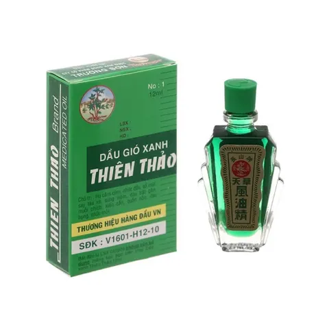 Dầu gió xanh Thiên Thảo (Chai 12ml) Hỗ trợ giảm cảm cúm, ho, sổ mũi, nhức đầu, say nắng, trúng gió