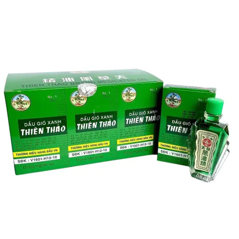 Dầu gió xanh Thiên Thảo (Chai 12ml) Hỗ trợ giảm cảm cúm, ho, sổ mũi, nhức đầu, say nắng, trúng gió