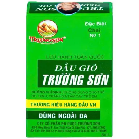Dầu gió Trường Sơn (Chai 6ml) Giảm các triệu chứng cảm cúm, nhức đầu, sổ mũi