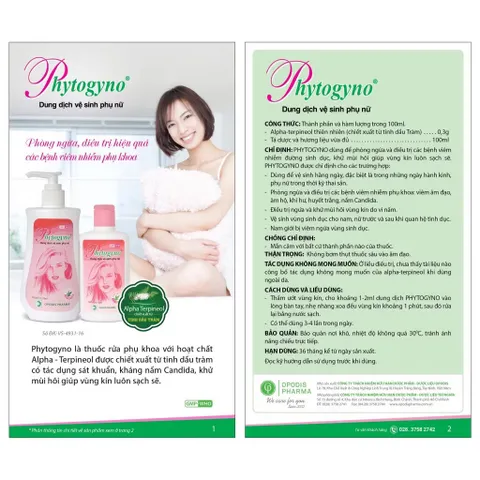 Dung dịch vệ sinh phụ nữ Phytogyno (Chai 100ml) Hỗ trợ phòng ngừa các bệnh viêm nhiễm phụ khoa
