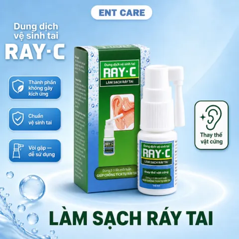 Dung dịch phun sương vệ sinh tai RAY-C (Chai 10ml) Hỗ trợ giúp làm sạch và chăm sóc tai