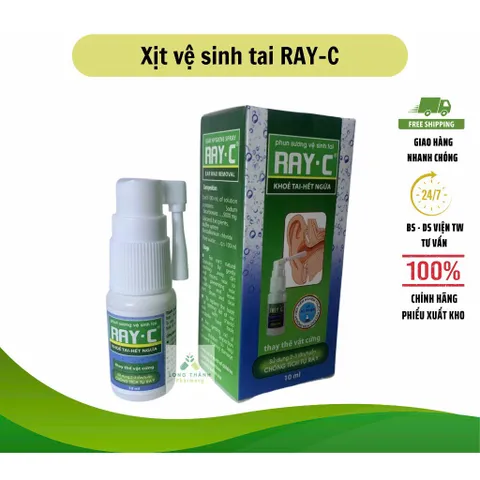 Dung dịch phun sương vệ sinh tai RAY-C (Chai 10ml) Hỗ trợ giúp làm sạch và chăm sóc tai