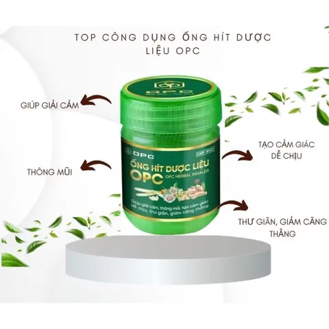 ỐNG HÍT DƯỢC LIỆU OPC Giúp giải cảm, thông mũi, tạo cảm giác dễ chịu, thư giãn, giảm căng thẳng.