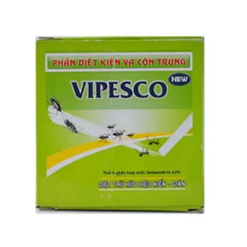 Phấn diệt kiến và côn trùng VIPESCO New (Hộp 2 viên phấn) Dùng để diệt trừ kiến và các côn trùng khác.