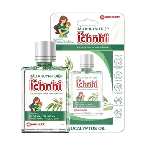 Dầu Khuynh Diệp Ích Nhi (Chai 30ml) Giúp làm ấm da cơ thể và phòng ngừa nhiễm lạnh.