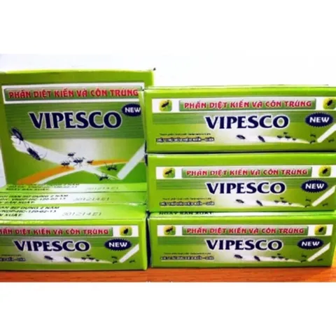 Phấn diệt kiến và côn trùng VIPESCO New (Hộp 2 viên phấn) Dùng để diệt trừ kiến và các côn trùng khác.