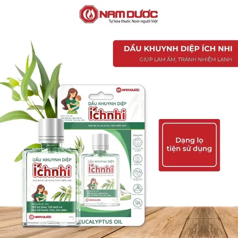 Dầu Khuynh Diệp Ích Nhi (Chai 30ml) Giúp làm ấm da cơ thể và phòng ngừa nhiễm lạnh.