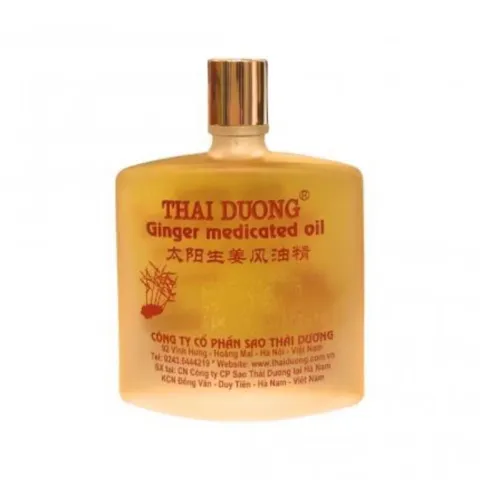 Dầu Gừng Thái Dương (Chai 24ml) giúp giảm đau nhức, cảm lạnh và giữ ấm cơ thể.