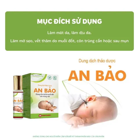 Dung dịch thảo dược lăn muỗi AN BẢO (Chai 12ml) Hết sưng ngứa do muỗi đốt.
