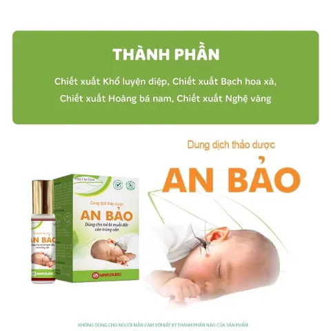 Dung dịch thảo dược lăn muỗi AN BẢO (Chai 12ml) Hết sưng ngứa do muỗi đốt.