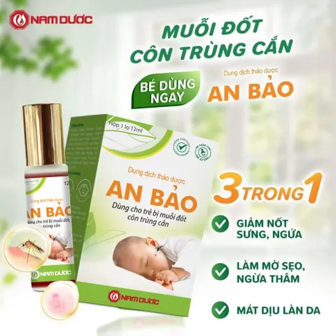 Dung dịch thảo dược lăn muỗi AN BẢO (Chai 12ml) Hết sưng ngứa do muỗi đốt.