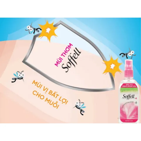 Xịt chống muỗi Soffell Hương Hoa (Chai 80ml) giúp bảo vệ cơ thể khỏi muỗi đốt trong thời gian dài