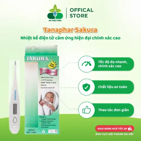 Nhiệt kế điện tử SAKURA (Hộp 1 cái) Độ nhạy cao, cho kết quả nhanh, chính xác