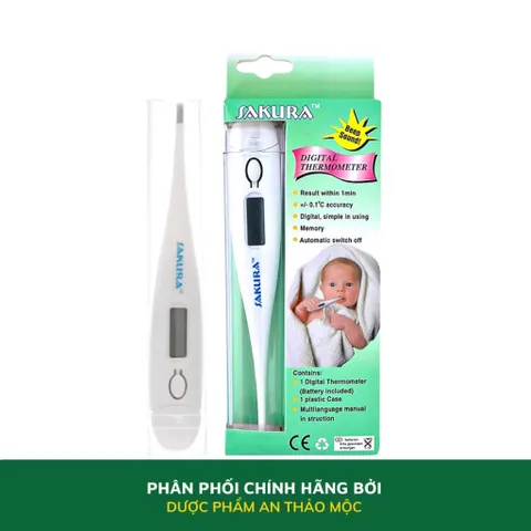Nhiệt kế điện tử SAKURA (Hộp 1 cái) Độ nhạy cao, cho kết quả nhanh, chính xác