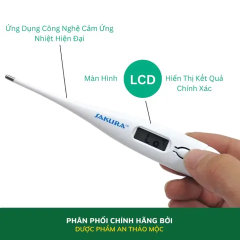 Nhiệt kế điện tử SAKURA (Hộp 1 cái) Độ nhạy cao, cho kết quả nhanh, chính xác