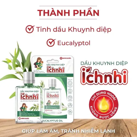 Dầu Khuynh Diệp Ích Nhi Nam Dược (Chai 30ml) Hỗ trợ làm dịu vết muỗi đốt, côn trùng cắn, giúp làm ấm da cơ thể.