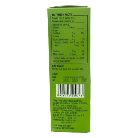 Đường Bắp Maisugar Light (Hộp 50 gói) Cung cấp năng lượng thấp, hỗ trợ chế độ ăn kiêng để kiểm soát cân nặng.