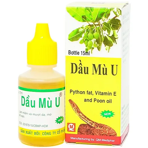 Dầu Mù U Quang Minh (Chai 15ml) Giúp làm lành vết thương, mau liền da, liền sẹo, bỏng, u nhọt, ghẻ lở.
