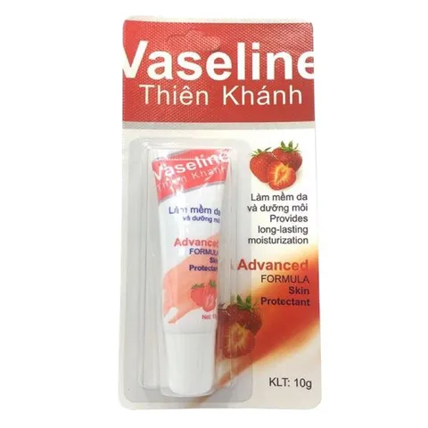 Vaseline Thiên Khánh (Tuýp 10g) Giúp dưỡng ẩm, làm mềm môi nứt nẻ, hương dâu