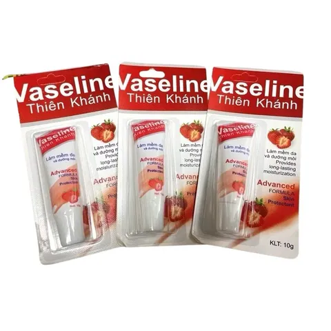 Vaseline Thiên Khánh (Tuýp 10g) Giúp dưỡng ẩm, làm mềm môi nứt nẻ, hương dâu