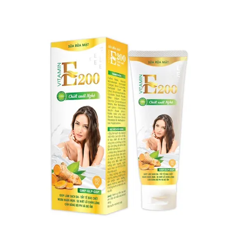 Sữa rửa mặt Vitamin E200 Hạt massage (Tuýp 80ml) Giúp làm sạch da, tẩy tế bào chết, ngăn ngừa mụn, se khít lỗ chân lông