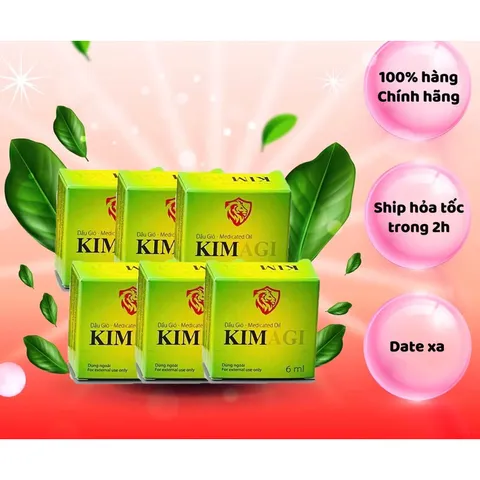 Dầu gió KIM AGI (Chai 6ml) Cảm cúm, nhức đầu, trúng gió, đau bụng, buồn nôn, đau cơ và khớp, sưng bầm, bong gân