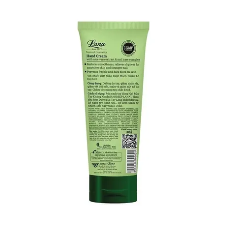 Kem dưỡng da tay HAND CREAM LANA (Tuýp 80g) Giúp da tay thật mềm mại, mịn màng và trẻ trung.