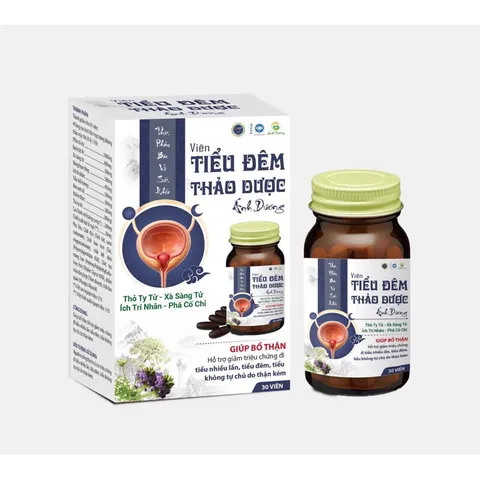 Viên TIỂU ĐÊM THẢO DƯỢC Ánh Dương (Chai 30 viên) Giúp bổ thận, Hỗ trợ giảm tiểu đêm, tiểu không tự chủ do thận kém.