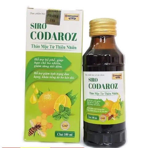 Siro Codaroz (Chai 100ml) Hỗ trợ bổ phế, giảm ho, giảm viêm họng hết khò khòe, hết cảm cúm.