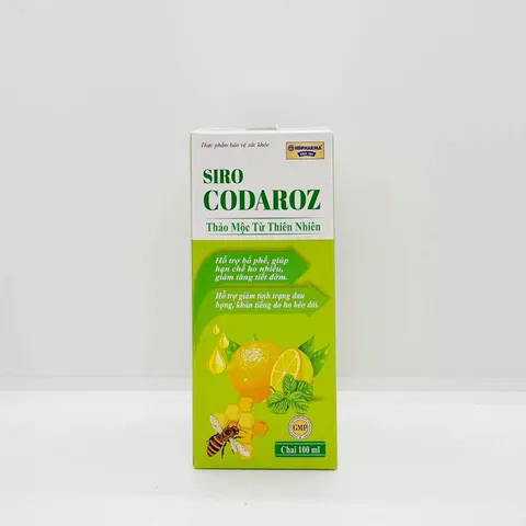 Siro Codaroz (Chai 100ml) Hỗ trợ bổ phế, giảm ho, giảm viêm họng hết khò khòe, hết cảm cúm.