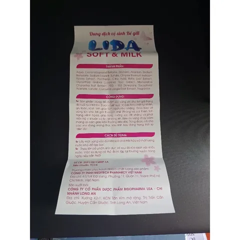 Dung dịch vệ sinh bé gái LIDA Soft & Milk (Chai 70ml)