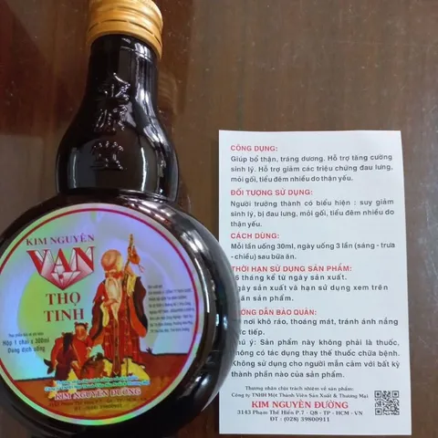 KIM NGUYÊN VẠN THỌ TINH (Chai 300ml) Hổ trợ bổ thận, Đau lưng, tiểu đêm, mỏi gối, thận yếu, cơ thể suy nhược.